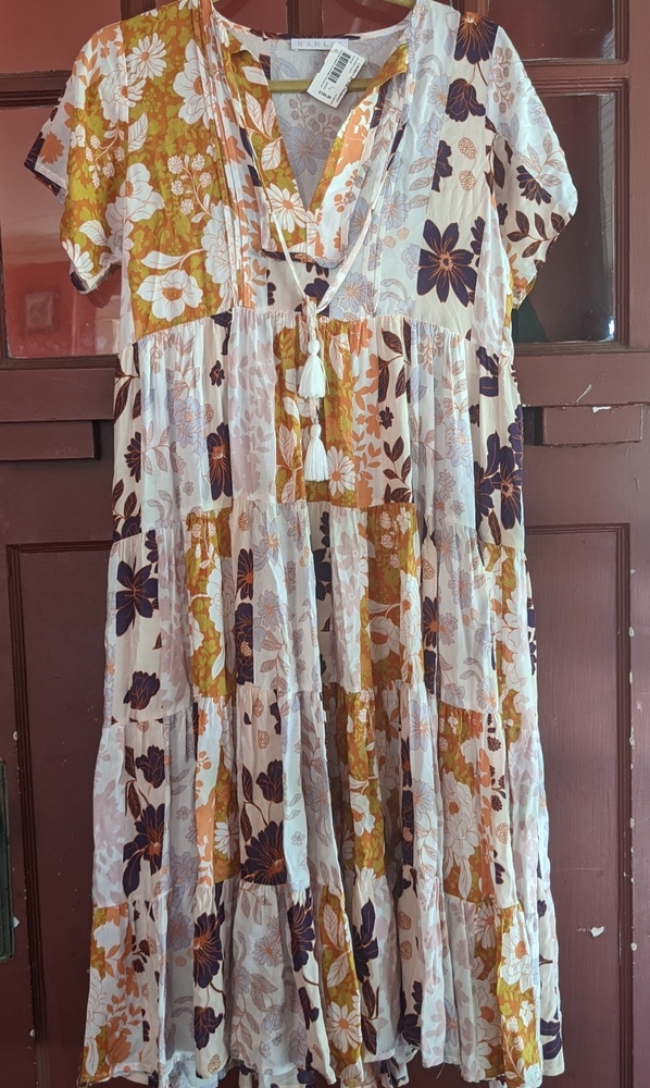 Karlie tiered floral print dress